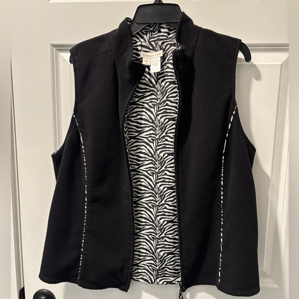 Warm Fleece black Vest by Coldwater Creek size L